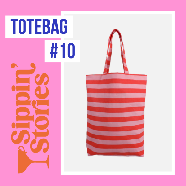 Sippin' Stories Totebag #10 Strepen Poppy Red & Litchi - Afbeelding 6