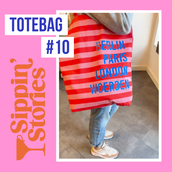 Sippin' Stories Totebag #10 Strepen Poppy Red & Litchi - Afbeelding 5