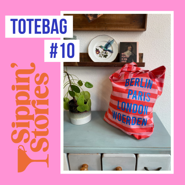 Sippin' Stories Totebag #10 Strepen Poppy Red & Litchi - Afbeelding 3