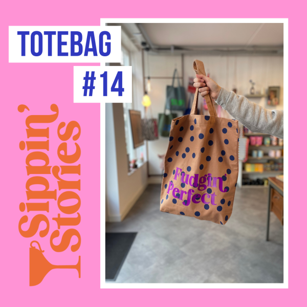 Sippin' Stories Totebag #14 Polka Dot Clay